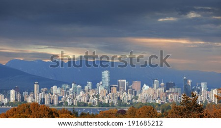 The city of Vancouver in Canada - panoramic view photographed in 2014
