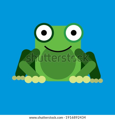 Simple Vector Illustration of a small adorable frog