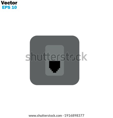 electric power socket icon flat with vector illustration - silhouette style vector icons