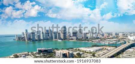 Aerial view of Miami Buildings, Florida.