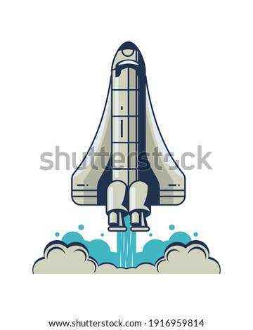 space ship mission startup icon vector illustration design