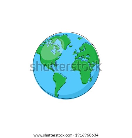 Earth globe isolated on white background. Earth icon. Vector illustration
