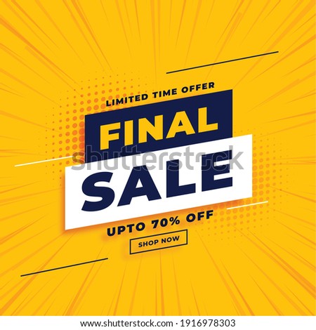 final sale yellow banner with offer details Royalty-Free Stock Photo #1916978303