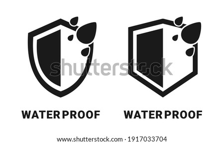 Waterproof icon. Shield with waterdrop. water protection icon. Illustration vector Royalty-Free Stock Photo #1917033704