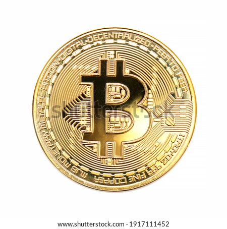 bitcoin coin crypto money isolated on white background Royalty-Free Stock Photo #1917111452
