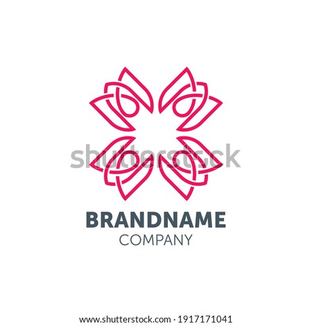 flower logo design with geometry