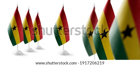 Set of Ghana national flags on a white background