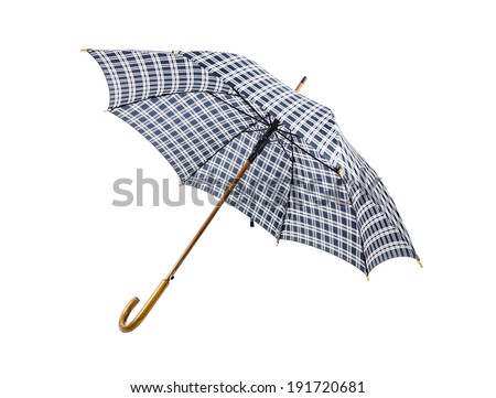 Checkered umbrella isolated on a white background