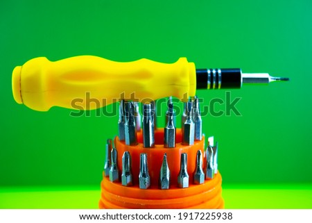 A set of bits for screwing screws with a drill, a screwdriver