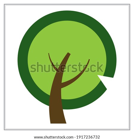 Tree Shape Different Vector Green Eco Nature Plant Branch Leaf Project
