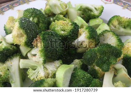cooked broccoli as vegan food ready to eat