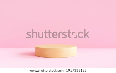 Abstract mock up scene pastel color. geometry shape podium background for product. 3d rendering with wood