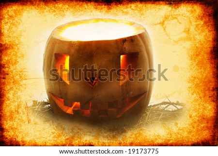 Halloween background: Jack o lantern.