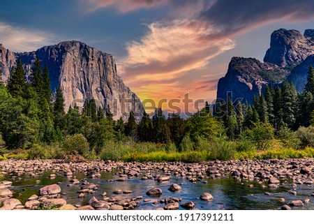Yosemite valley, Yosemite national park, California, usa Royalty-Free Stock Photo #1917391211