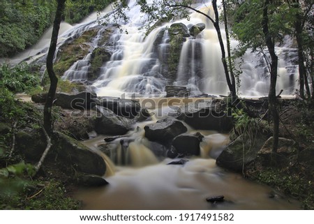 A beautiful waterfall in brazilian countryside.