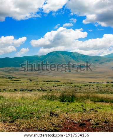 Ngorogoro valley in Tanzania in a cloudy day