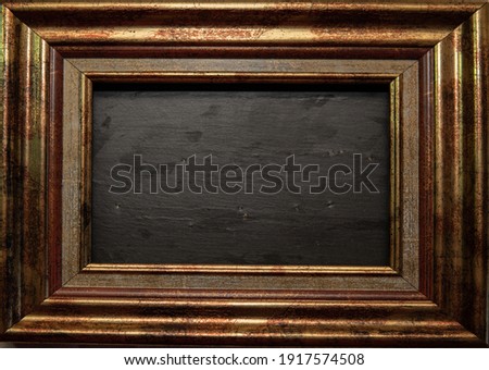 Antique bronze colored photo frame with slate center