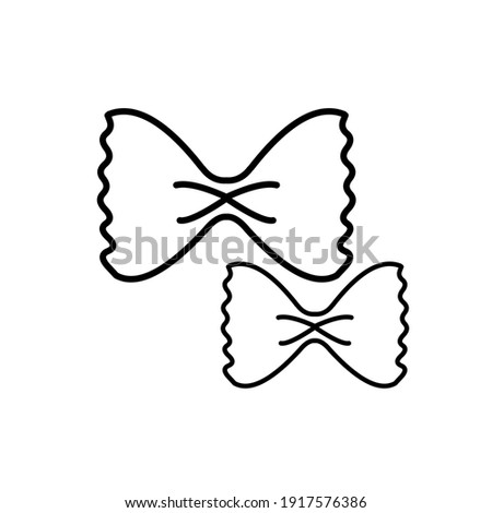 farfalle pasta icon logo template