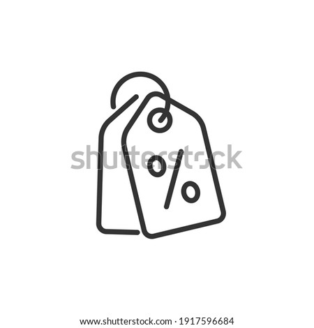 Shopping tags line icon. Special offer sign. Discount coupons symbol. Vector. Royalty-Free Stock Photo #1917596684