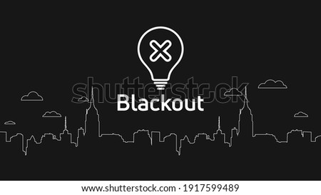 Blackout post. Power outage city sign and icon. Vector illustration Royalty-Free Stock Photo #1917599489