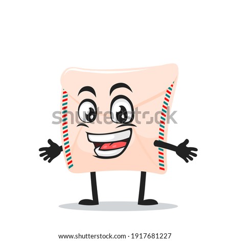 vector illustration of mail mascot or character with nice hand