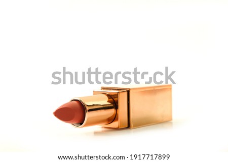 Top view lipstic red color isolated on white blackground