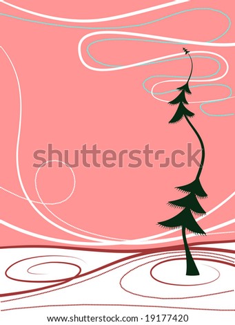 Red abstract winter background, vector