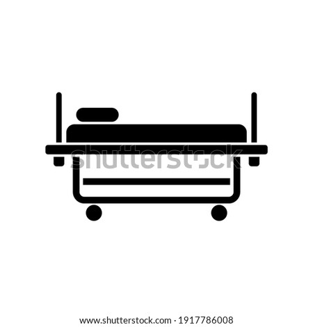 Hospital bed icon for web and mobile healthcare, medical apps. Stretcher symbol.