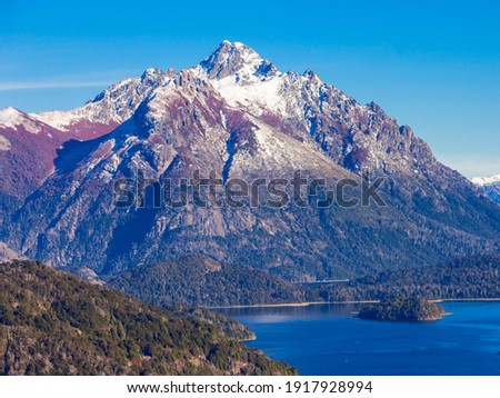 Tronador Mountain and Nahuel Huapi Lake, Bariloche. Tronador is an extinct stratovolcano in the southern Andes, located near the Argentine city of Bariloche.