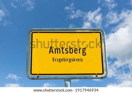 Entrance sign of Amtsberg in Saxony