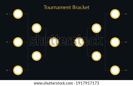 Tournament bracket for game on black background. Blank playoff schedule template. Playoff grid. Vector