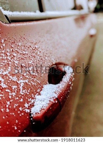 Picture of Ice on door handle of car