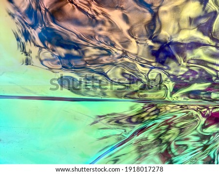 Futuristic designed plastic bag texture with reflection from natural evening sunlight for background usage