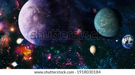 Galaxy with stars , nebulae and a gas congestion. Elements of this image furnished by NASA.