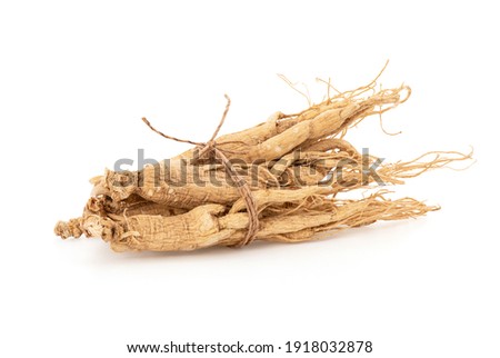 Ginseng isolated on white background with clipping path.