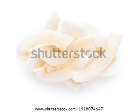 Coconut chips isolated on white background. With clipping path. Royalty-Free Stock Photo #1918074647
