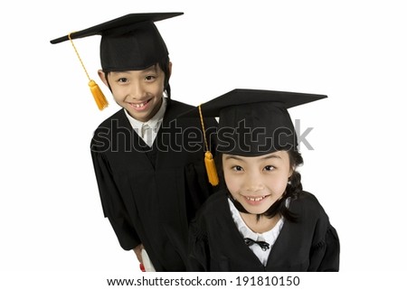 The image of smiling child graduating in Korea 