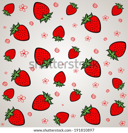 Strawberry seamless background. Vector Illustration