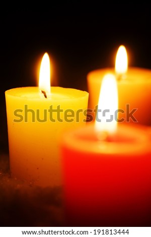 The image of burning candles