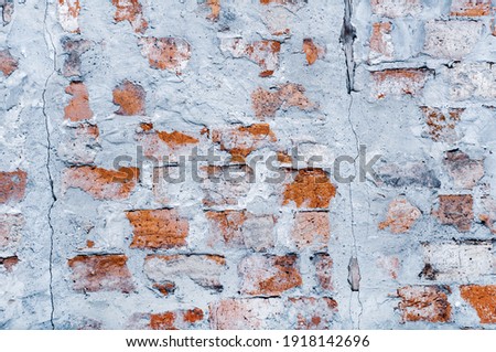 Grunge wall surface, texture of old red brick masonry, vintage background, blank retro template for ad banner design, rough material, grungy textured background closeup, horizontal photo