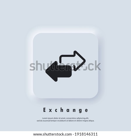 Exchange icon. Double reverse arrow, replace icon. Direction arrows for transfer, sync, migration data. Vector EPS 10. UI icon. Neumorphic UI UX white user interface web button. Neumorphism Royalty-Free Stock Photo #1918146311