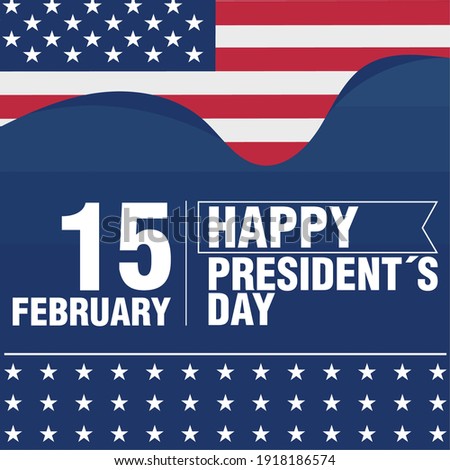 USA President day poster. 15 February. Vector illustration
