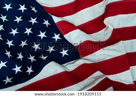 Photograph of a United States Flag made from cotton