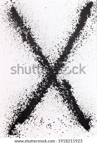 letter x with splashes and white background 