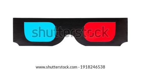 Pair of Black Carboard 3D Glasses Cut Out.