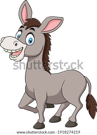 Cute Donkey animal cartoon illustration Royalty-Free Stock Photo #1918274219