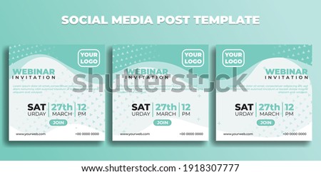 Set of Social media post template. Webinar invitation banner with white green design. good template for online advertising design. Royalty-Free Stock Photo #1918307777