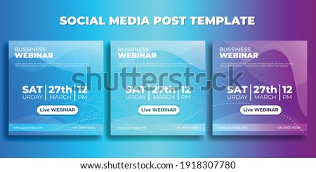 Set of Social media post template. Business webinar banner with blue design. good template for online advertising design. Royalty-Free Stock Photo #1918307780