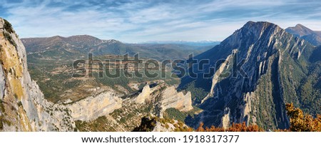 Vadiello reservoir in Guara Natural Park, Huesca province, Spain. View from boron peak. Royalty-Free Stock Photo #1918317377