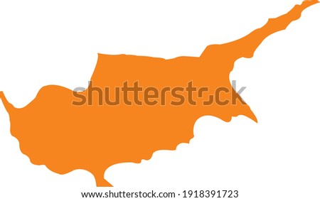 vector illustration of Orange map of Cyprus